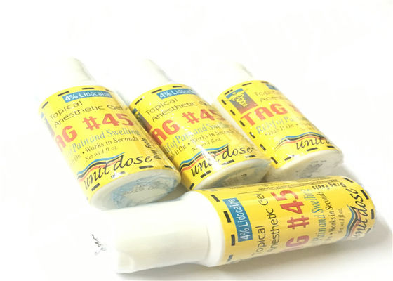 الصين كريم مخدر للوشم TAG45 الموضعي ، جل وشم للمكياج الدائم 9.7 × 2.5 سم المزود