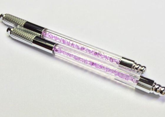 الصين قلم الوشم اليدوي الكريستالي الأرجواني ، قلم الوشم اليدوي للمكياج الدائم بليد المزود
