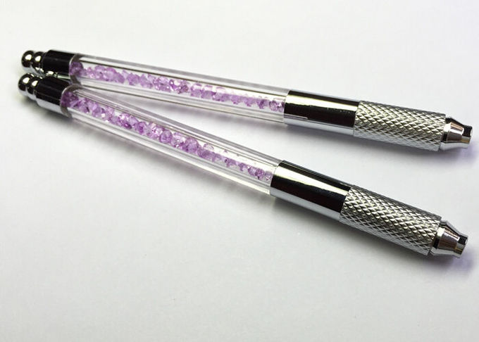 قلم الوشم اليدوي الكريستالي الأرجواني ، قلم الوشم اليدوي للمكياج الدائم بليد 0