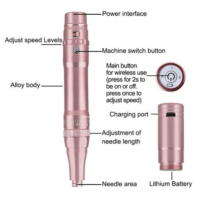 الصين آلة الوشم اللاسلكية الشائعة طول 136 * 20 مم آلة PMU اللاسلكية لـ Microblading للحاجب ضربة الشعر الحاجب المزود