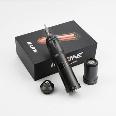 فولاذ المقاوم للصدأ 1800mAh NARW آلة الوشم اللاسلكية 1-OLED شاشة لمسة بطارية شاشة الوشم الدوارة بندقية الوشم قلم الوشم مع طاقة RCA المزود