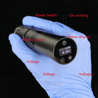 فولاذ المقاوم للصدأ 1800mAh NARW آلة الوشم اللاسلكية 1-OLED شاشة لمسة بطارية شاشة الوشم الدوارة بندقية الوشم قلم الوشم مع طاقة RCA المزود