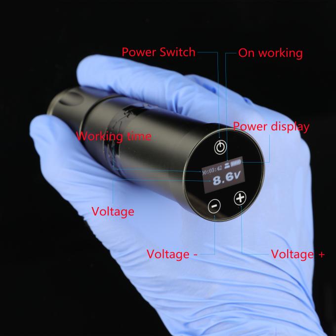 فولاذ المقاوم للصدأ 1800mAh NARW آلة الوشم اللاسلكية 1-OLED شاشة لمسة بطارية شاشة الوشم الدوارة بندقية الوشم قلم الوشم مع طاقة RCA 2