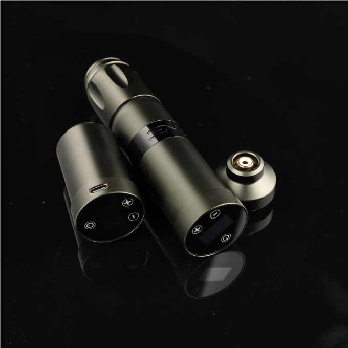 فولاذ المقاوم للصدأ 1800mAh NARW آلة الوشم اللاسلكية 1-OLED شاشة لمسة بطارية شاشة الوشم الدوارة بندقية الوشم قلم الوشم مع طاقة RCA 7