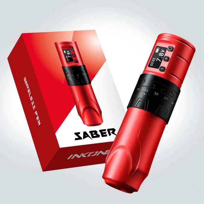مسدس الوشم اللاسلكي 1500mAh INKONE SABER قلم آلة الوشم اللاسلكي القوي المحرك الطويل ضربة 4.2mm الطائرات الألومنيوم 11