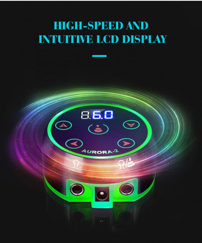 ترقية شاشة LCD الرقمية الشاشة اللمسية ميني أورورا الثاني الوشم مصدر الطاقة 388g وزن الحزمة لآلة الوشم 4
