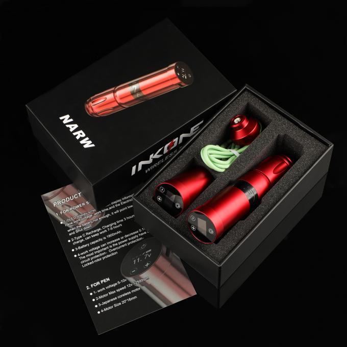INKONE NARW العلامة التجارية الرقمية شاشة LCD لمسة 1800mAh بطارية قلم الوشم آلة Micropigmentation آلة الوشم اللاسلكية 16