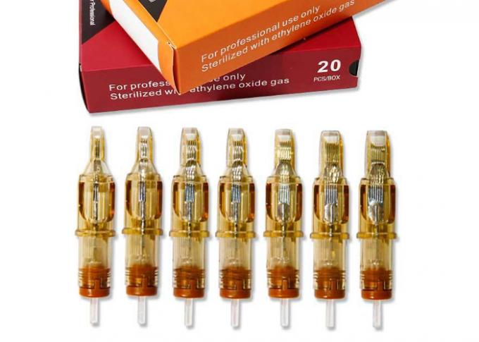 20Pcs / مربع كراتيج الأصفر الوشم الحاجب إبر الماكياج الدائم 0